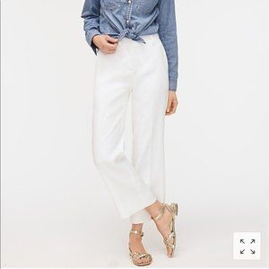 J CREW Peyton Linen Blend Wide Leg Pants White 2